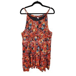 NY Red Floral Dress/Tunic Women's Size XL